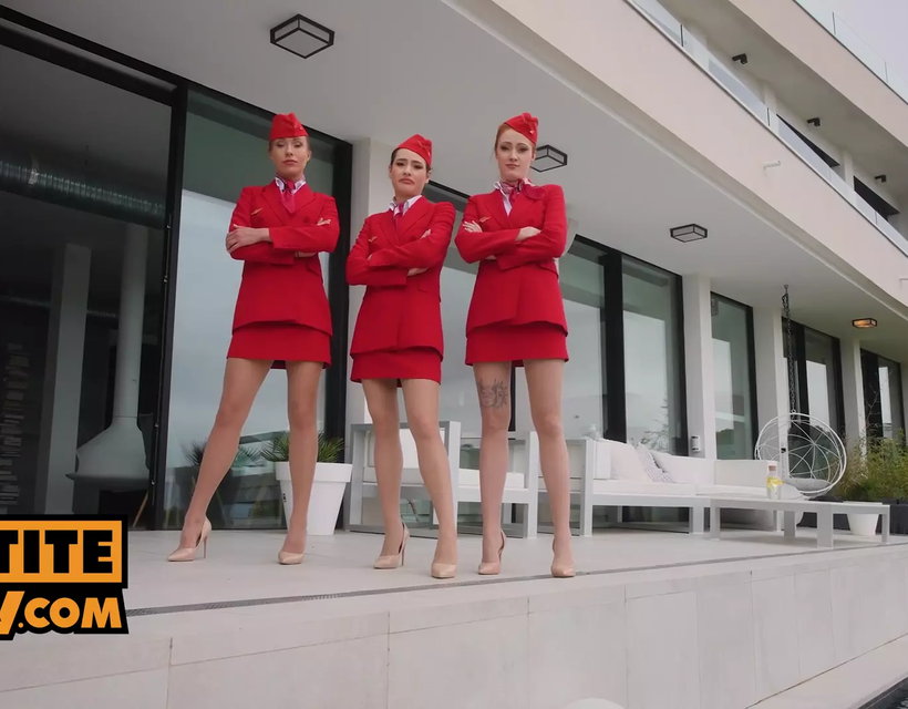 All Girl Air Steward Trio Turns Fourway with Angelika Grays, Cherry Candle an