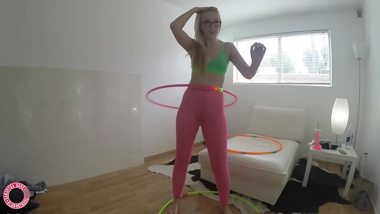 Being Slutty With Her Hoops! Horny Samantha Rone Rides Her Dildo!
