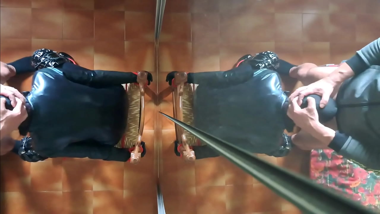 I am chairtied and he fucks my face for 10 minutes until he cums in my mouth