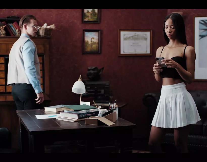 Bratty Girl Cheats on Boyfriend with Nerdy Classmate with Time Freeze Powers