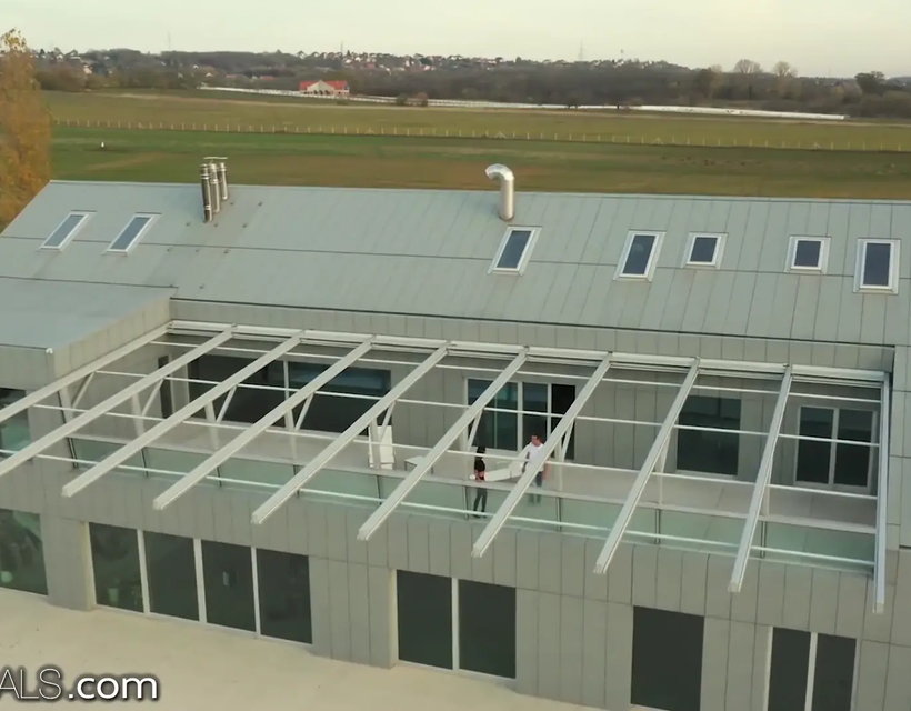 Buttfucked Roxy Lips Through Her Ripped Yoga Pants on a Balcony