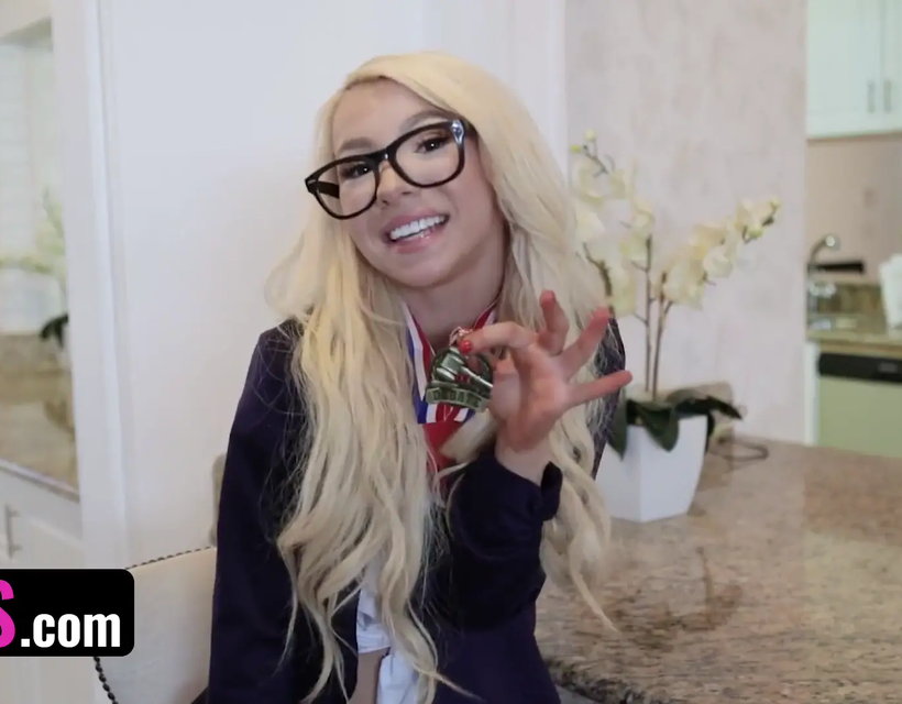 Three College Girls in Uniforms Share Their Professor's Cock