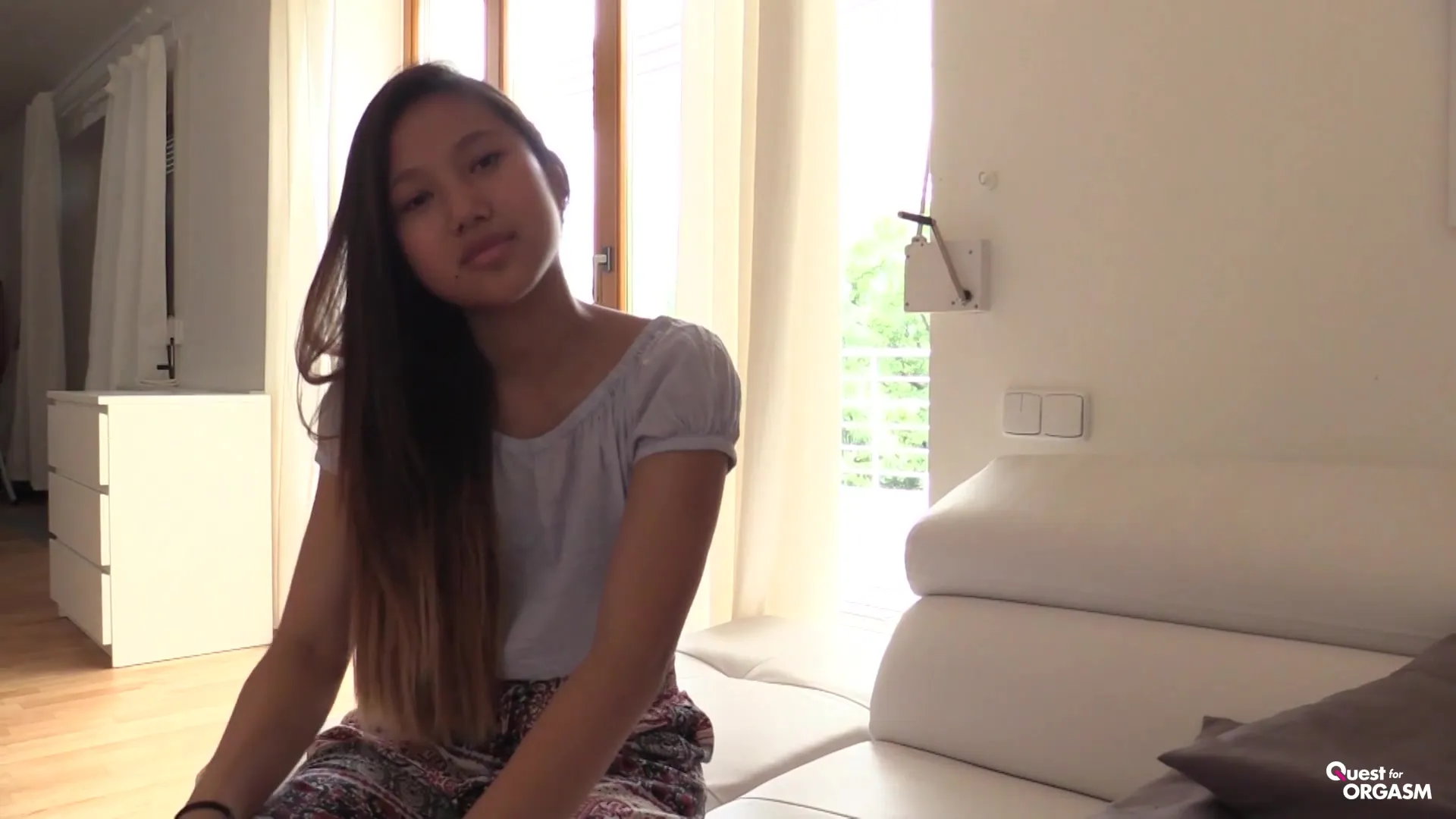 Asian teen may thai tries different dildos