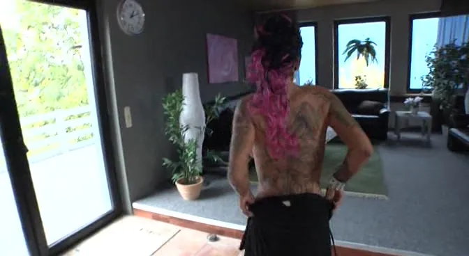 Busty Milf with full body tattoo fucking