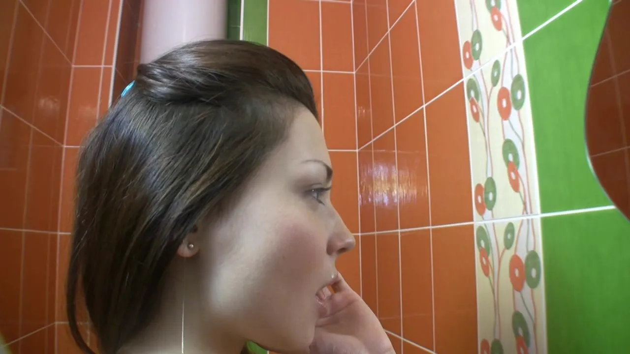 Hard scene in toilet