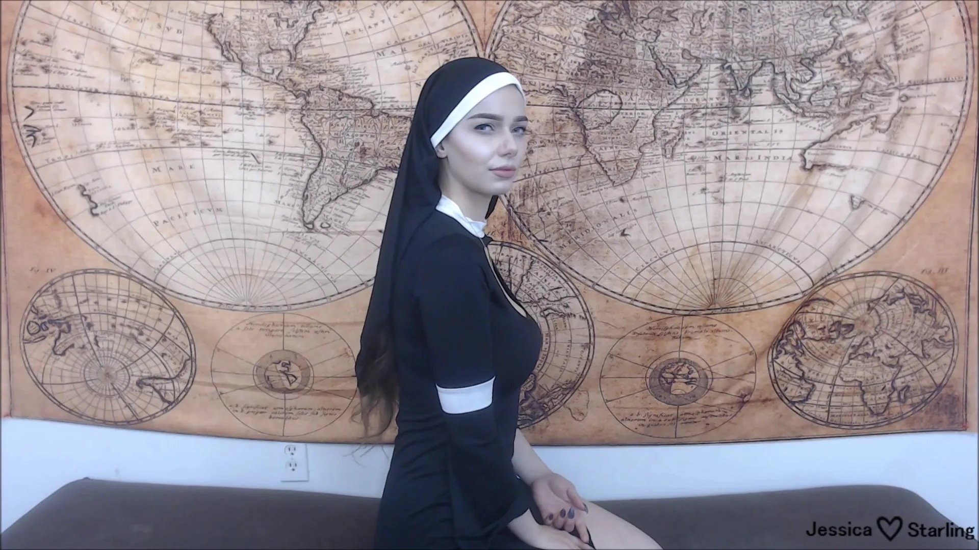 Possessed nun gets anal creampie