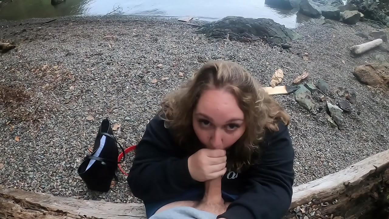 BBW slut sucks tinder dates cock in public POV