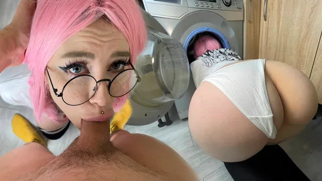 My Stupid Step-sister got Stuck in the Washing Machine and I Fucked Her