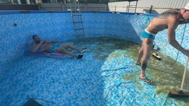 Met the New Pool Cleaner and Fucked Him There
