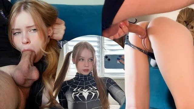 Venom Girl's Incredibly Teen Tight Pussy gets Fucked by Big Cock and Filled w